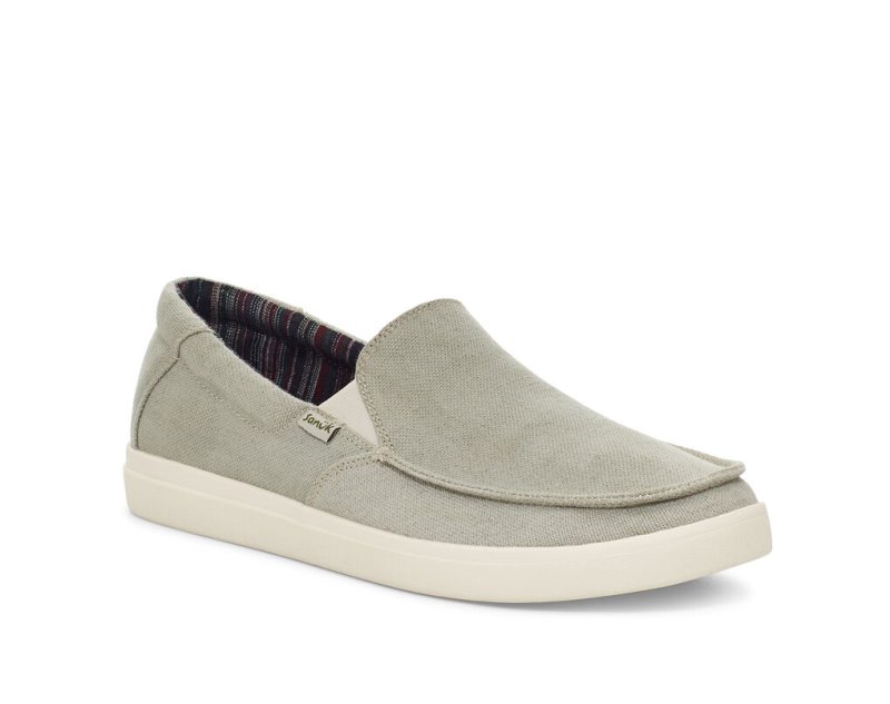 Sanuk Sideline 2 Hemp Slip On Men's Shoes Light Green | Canada 231HAP